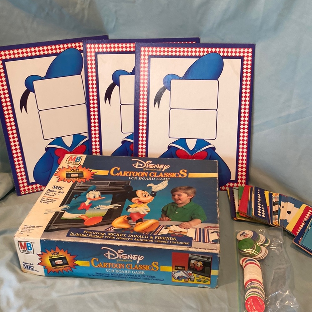 Vintage Disney MB Cartoon Classics VCR Biard Game Pieces